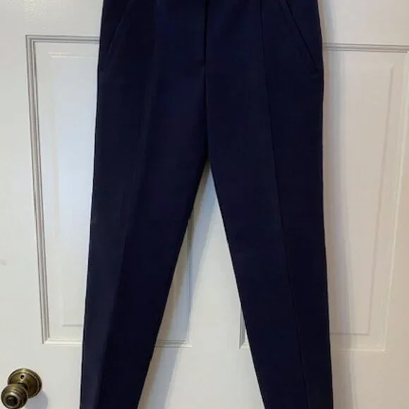 Tory Burch Vanner Pant Navey Blue Cropped Ankle Size 2 - Picture 2 of 6
